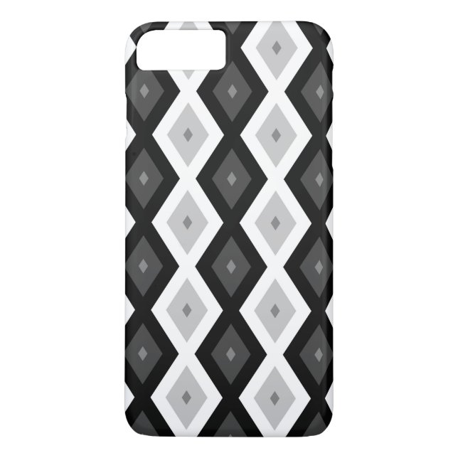 Black, white and grey diamond pattern Case-Mate iPhone hülle (Rückseite)