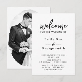 Black & White Anime Wedding Invitation Save The Date
