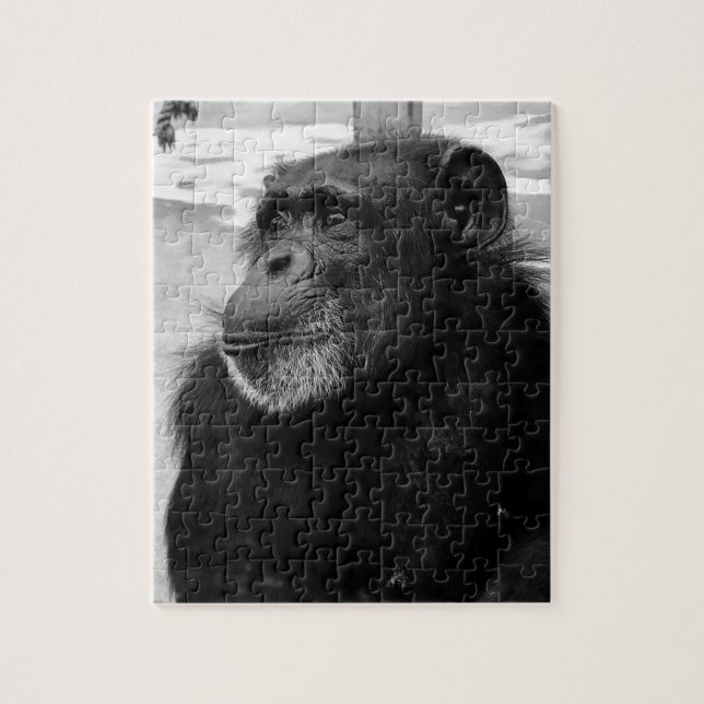 Black & White Ape Monkey Jigsaw Puzzle Gorrilla (Vertikal)