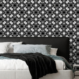 Black White Art Deco Interlaced Pattern Tapete