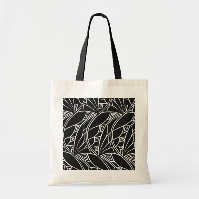 Black & White Art Nouveau - Budget Totbeutel Tragetasche (Vorne)
