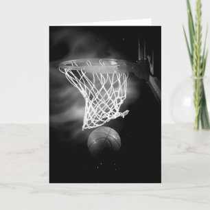 Black & White Basketball Artwork Greeting Card Karte