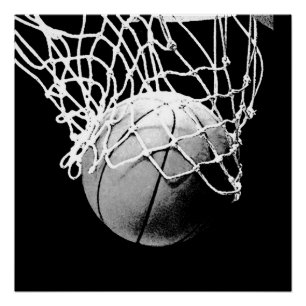 Black & White Basketball Perfekte Art Poster