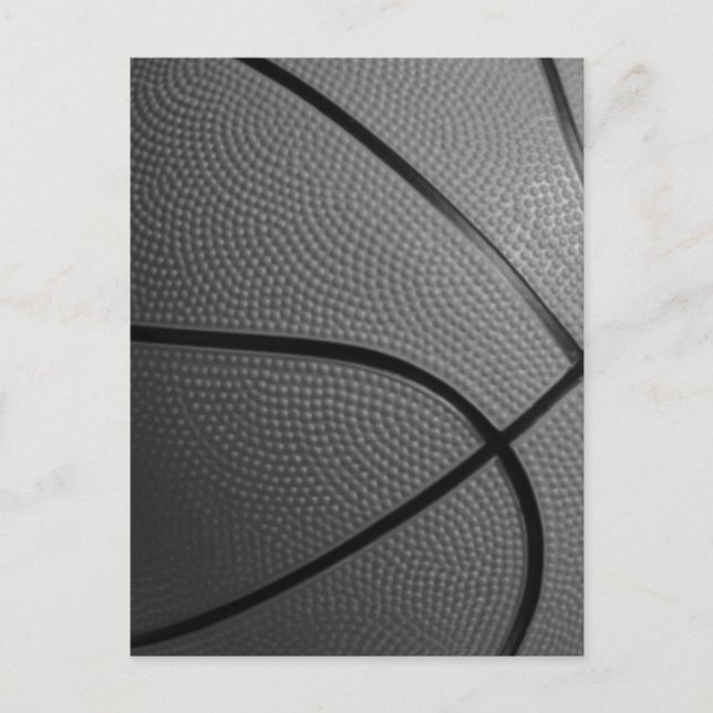 Black & White Basketball Postkarte (Vorderseite)