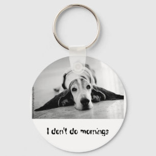 Black & White Basset Hound Keychain Schlüsselanhänger