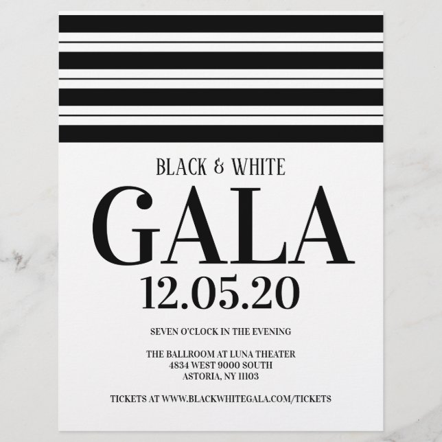 Black & White Benefit Gala New Years Party Flyer (Vorne)