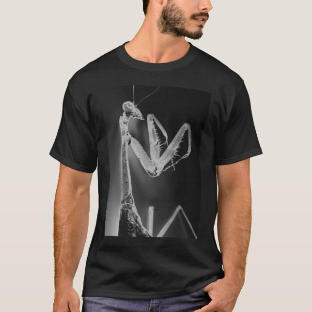 Black&White betender Mantis T-Shirt (Vorderseite)