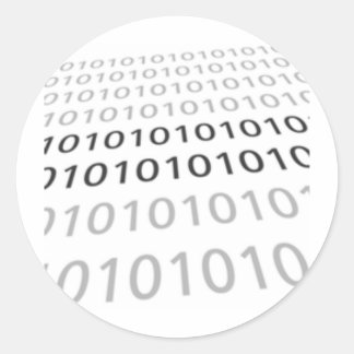 Black & White Binary 01 - GeekShirts Runder Aufkleber