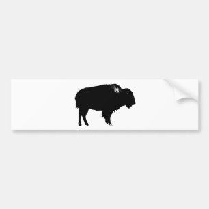 Black & White Bison Buffalo Silhouette Pop Autoaufkleber