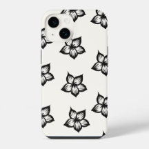 Black&White Blume Floral Phone Case für iPhone 16