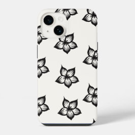 Black&White Blume Floral Phone Case für iPhone 16 14 Hülle