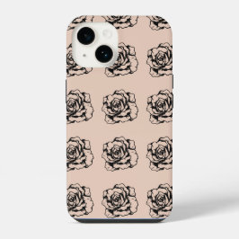 Black&White Blume Floral Phone Case für iPhone 14 Hülle