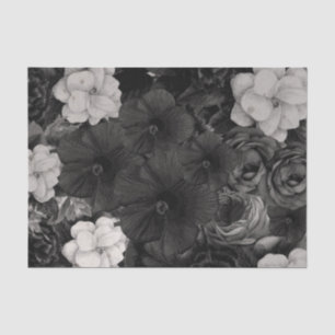 Black&White Blumencollage Seidenpapier
