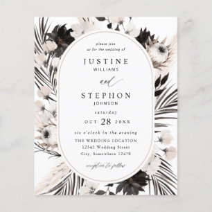 Black & White Boho Tropical Wedding Flyer