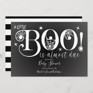 Black & White BOO Elegante Babydusche Einladung