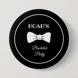 Black & White Bow Krawatte Moderne Chic Bachelor P Button