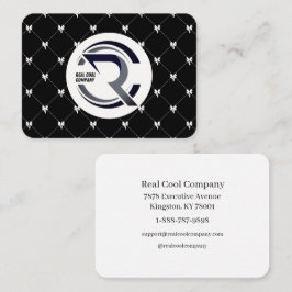 Black & White Bow Monogram Business Card Visitenkarte
