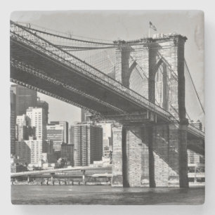 Black & White Brooklyn Bridge New York Steinuntersetzer