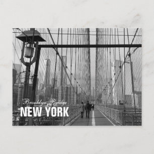 Black White Brooklyn Bridge - NY New York nr 2 Postkarte