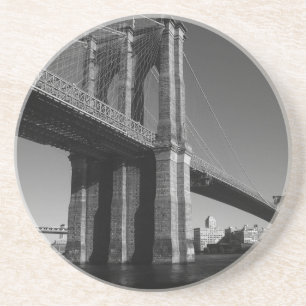 Black & White Brooklyn Bridge Sandstein Untersetzer