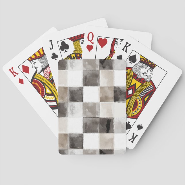 Black White Brown Squares Spielkarten (Rückseite)