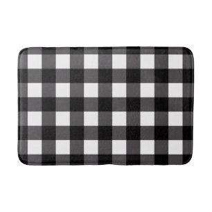 Black & White Buffalo Gingham Checkered Kariert Badematte