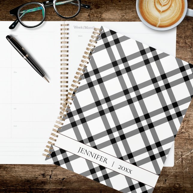 Black & White Buffalo Plaid Planer (Von Creator hochgeladen)