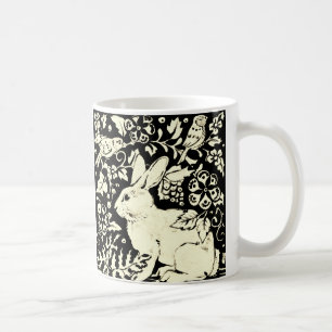 Black & White Bunny Rabbit Bird Ostern Elegante Ku Kaffeetasse