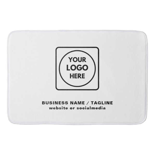 Black White Business Logo Text Branding Bath Mat Badematte (Vorderseite)