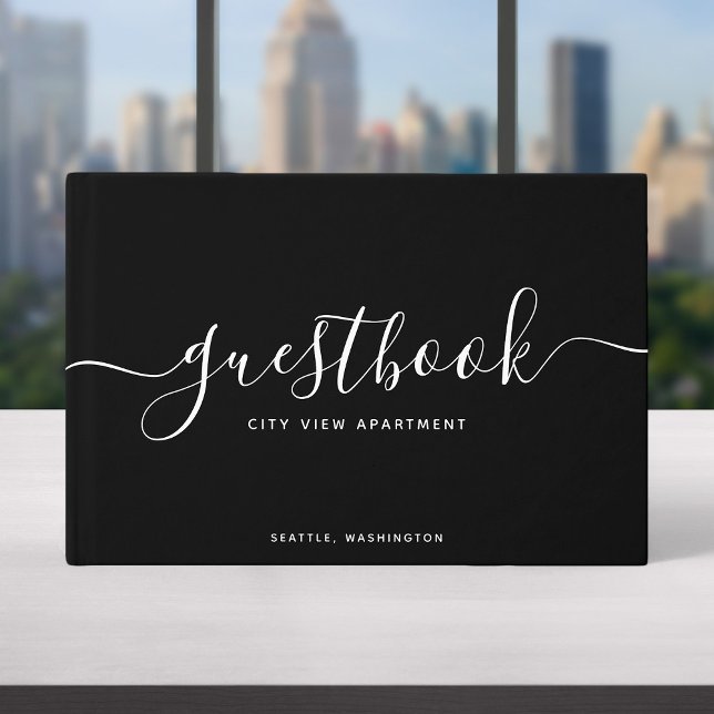 Black & White Calligraphy Vacation Zuhause oder Mi Gästebuch (Von Creator hochgeladen)