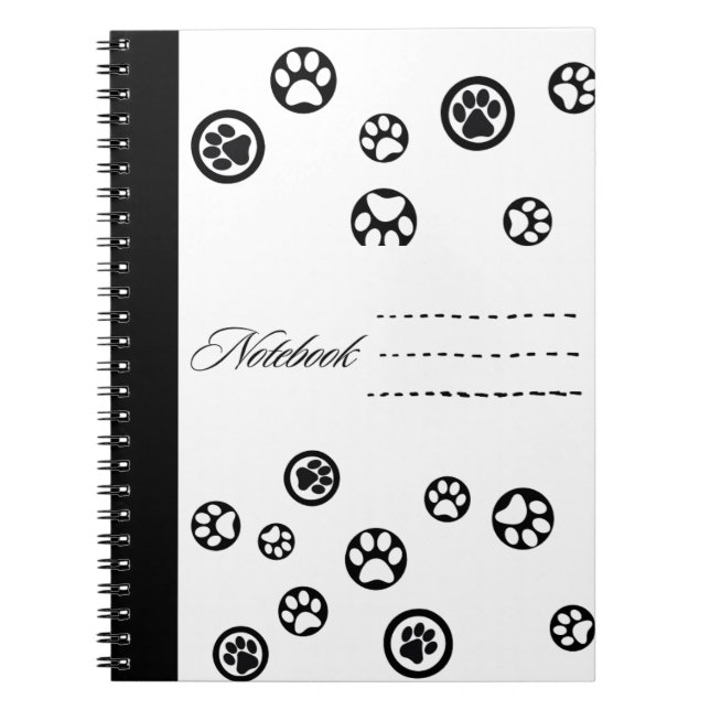 Black&White Cat Paws Notebook Notizblock (Vorderseite)