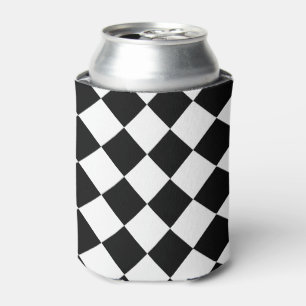 Black White Chec Can Cooler Sport Flag Dosenkühler