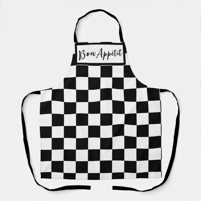 Black & White Checkerboard  Schürze (Vorderseite)