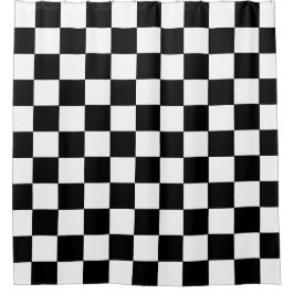 Black White Checkered Shower Curtain Duschvorhang