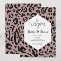 Black & White Cheetah Leopard Chic Wedding Invit
