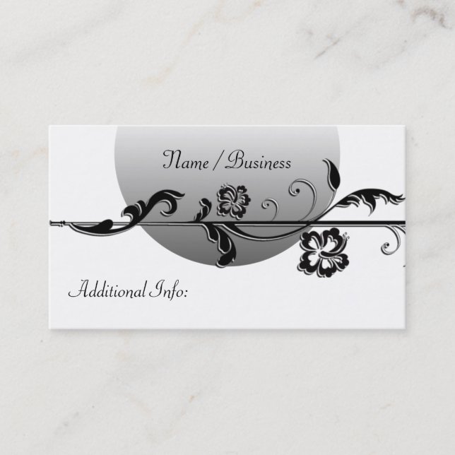 Black & White Chic Business Card 2 Visitenkarte (Vorderseite)
