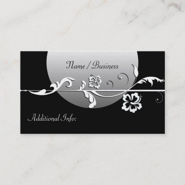 Black & White Chic Business Card Visitenkarte (Vorderseite)