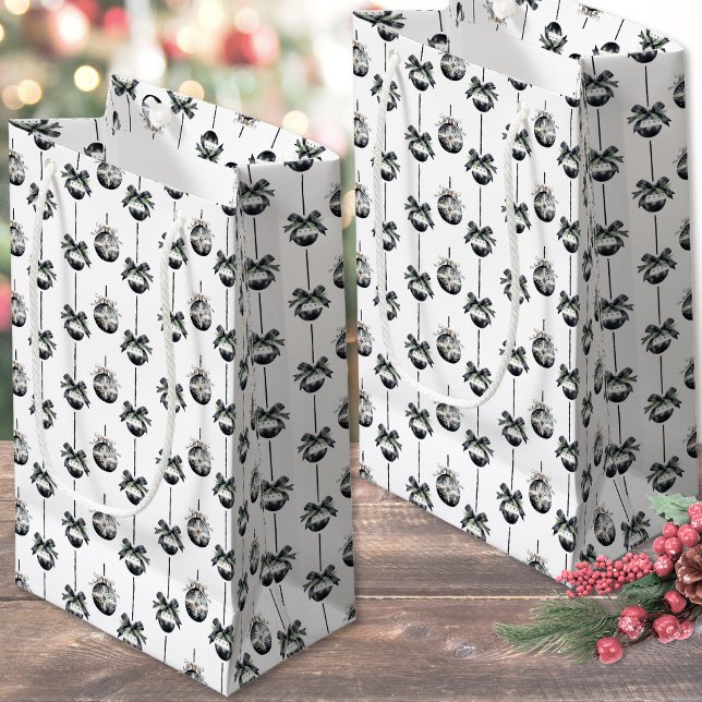 Black White Christmas Kleine Geschenktüte (Black White Christmas Ornament Small Gift Bag)