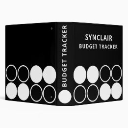 Black White Circles Personalized Budget Tracker 3,8 Cm Ordner