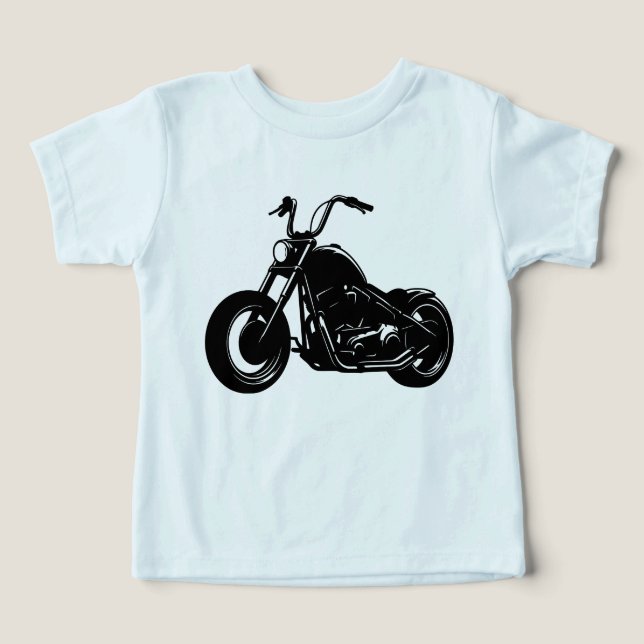 Black White Classic Cruiser Motorcycle Vector Art (Design Vorderseite)