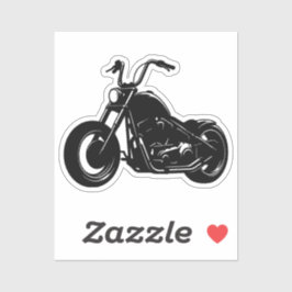 Black White Classic Cruiser Motorcycle Vector Art Aufkleber
