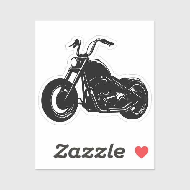 Black White Classic Cruiser Motorcycle Vector Art Aufkleber (Blatt)