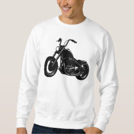 Black White Classic Cruiser Motorcycle Vector Art Sweatshirt