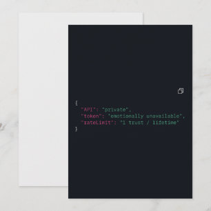 Black & White Coder Zitat-Einladung – Anpassen Einladung