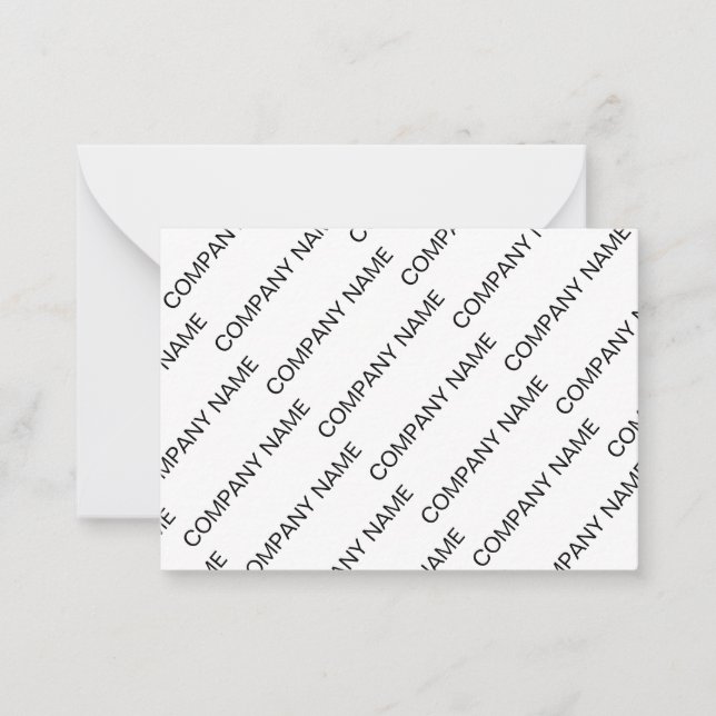 Black White Company Co Pattern Note Card Mitteilungskarte (Vorderseite)