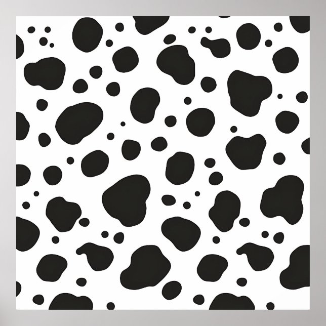Black White Cow Pattern Poster (Vorne)