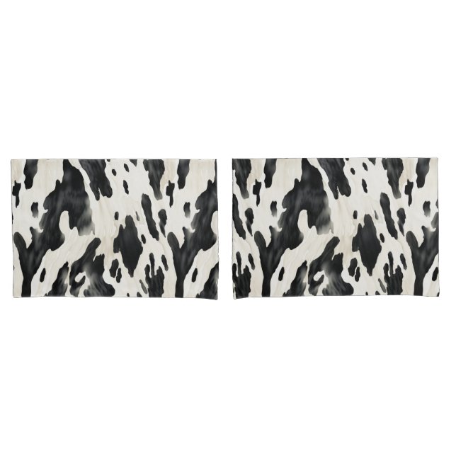 Black White Cow Print Animal Farm Kissenbezug (Vorderseite-Set)