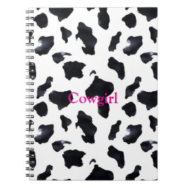 Black White Cow Print Cowgirl Notizblock