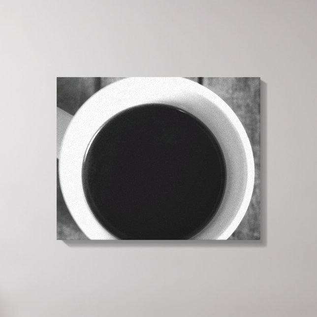 Black & White Cup of Coffee on a Old Crate 16x20 Leinwanddruck (Vorderseite)