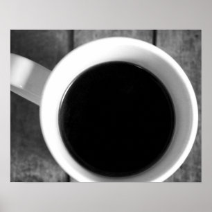 Black & White Cup of Coffee on a Old Crate 16x20 Poster